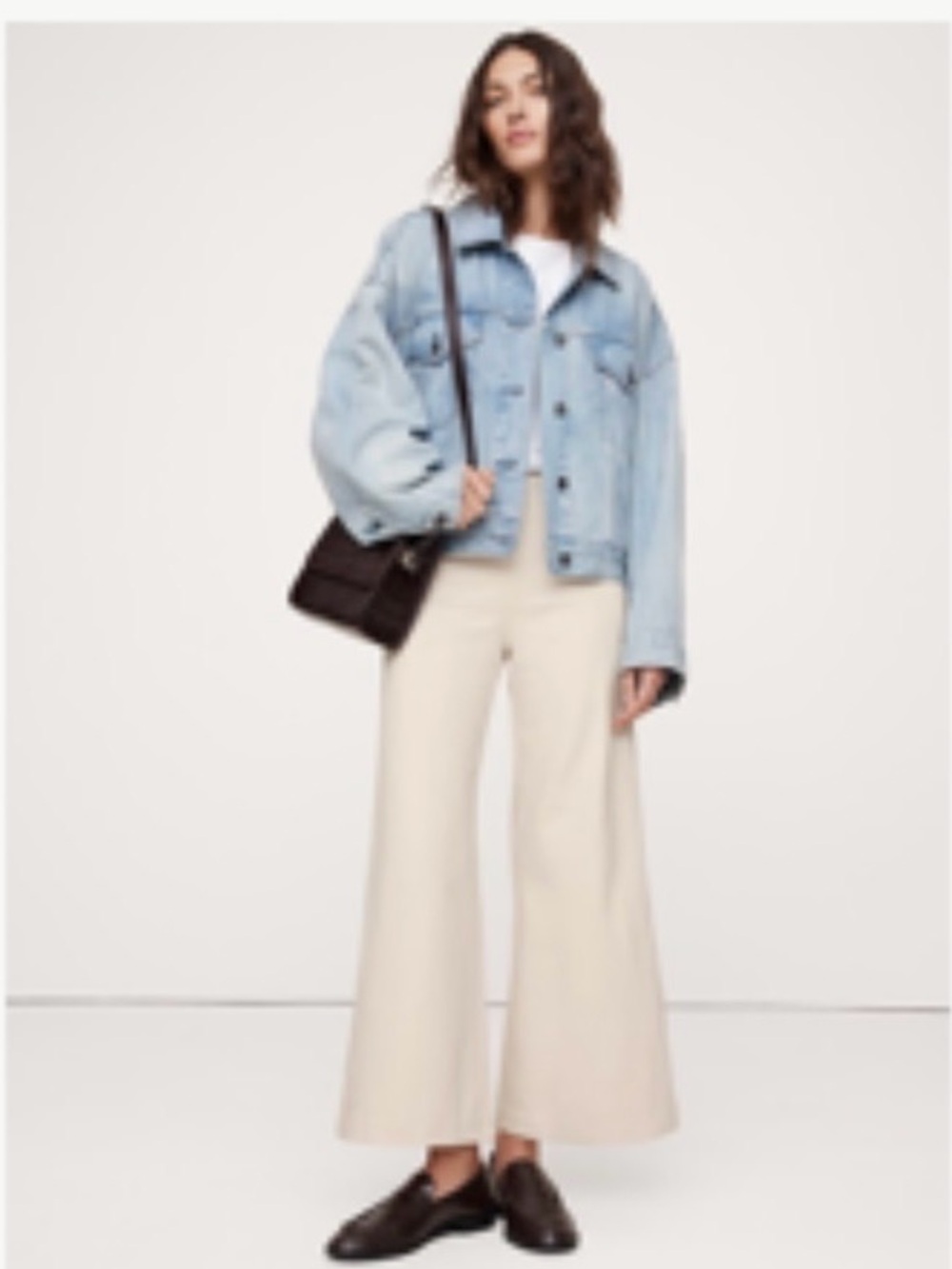 NWT Banana Republic Transitional Cream HR Wide Leg Crop Ponte pant Medium